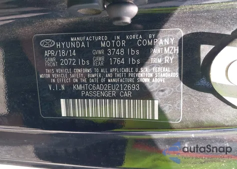 2014 Hyundai Veloster Flex W/Black z USA, uszkodzony, nr VIN KMHTC6AD2EU212693